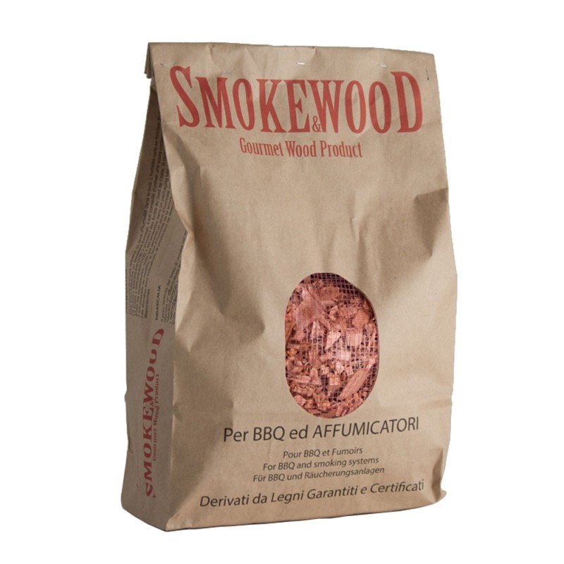 Alpine Wild Cherry Italian Gourmet Wood Chips from Trentino for BBQ and Smoker 3,3 Lt Smoke&Wood