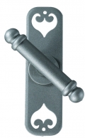 Lisbon Galbusera Window Handle with Plate Wrought Iron