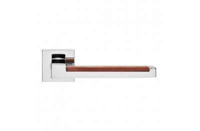 Lucca Handle with Wood Lever Insert Round Rose Brass Pfs Pasini i-Design