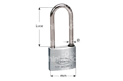 Long Arch Padlock Stainless Steel Potent 30 40 50 mm