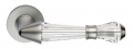Luce Satin Chrome Door Handle on Rosette Linea Calì Crystal