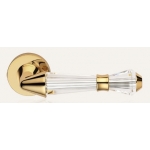Luce Gold Plated Door Handle on Rosette Linea Calì Crystal