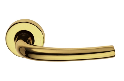 Luna Door Handle on Round Rosette Brass-made Easy Line PFS Pasini