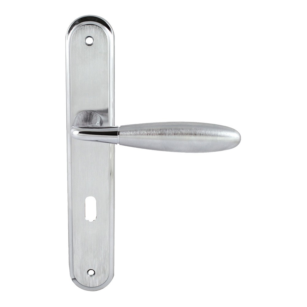 Luxor 2 Series Basic forme Door Handle on Plate Frosio Bortolo Curvy Shape