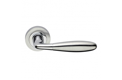 Luxor 2 Series Basic forme Door Handle on Round Rosette Frosio Bortolo Curvy Shape