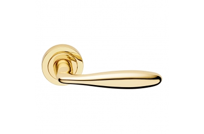 Luxor Series Basic forme Door Handle on Round Rosette Frosio Bortolo Curvy Shape