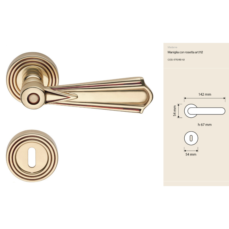 Madame Linea Calì Brass Door Handle Made in Italy