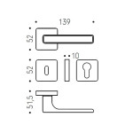 MOOD DUE Q COLOMBO Colored Handle with Square Rosette