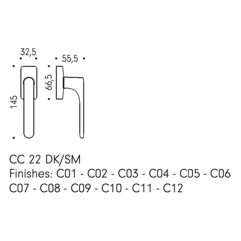 Tilt and Turn Window Handle ONE Q MOOD Colombo Design DK
