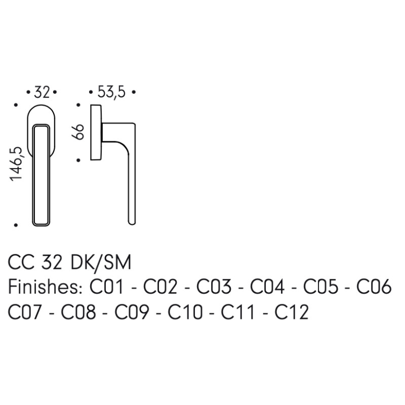 Tilt and Turn Window Handle DUE MOOD Colombo Design DK