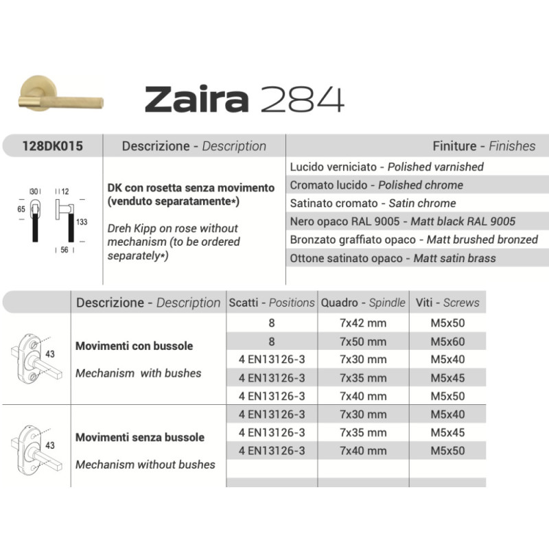 Window Handle Zaira Reguitti DK Tilt-and-Turn Movement