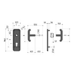 Up-and-over Door Handle with Yale Hole Plate Prefer 0433
