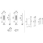 Rectangular Sliding Door Handle with Lock Arieni 98/R