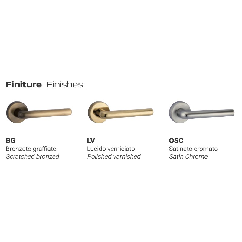 Interior Door Handle in Brass Reguitti Collo Basso