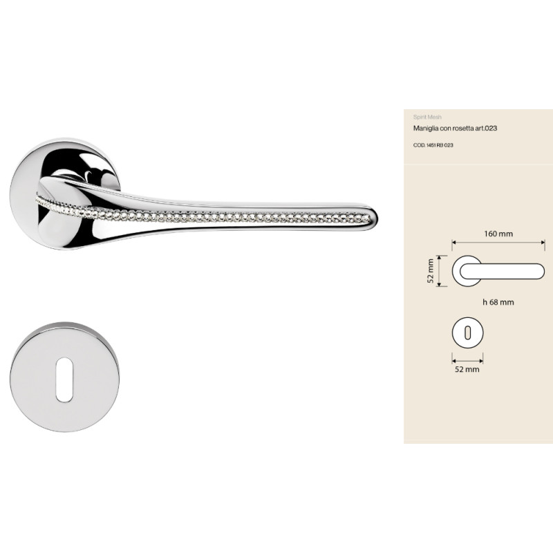 Spirit Mesh Linea Calì Handle with Swarovski Crystal Stripe