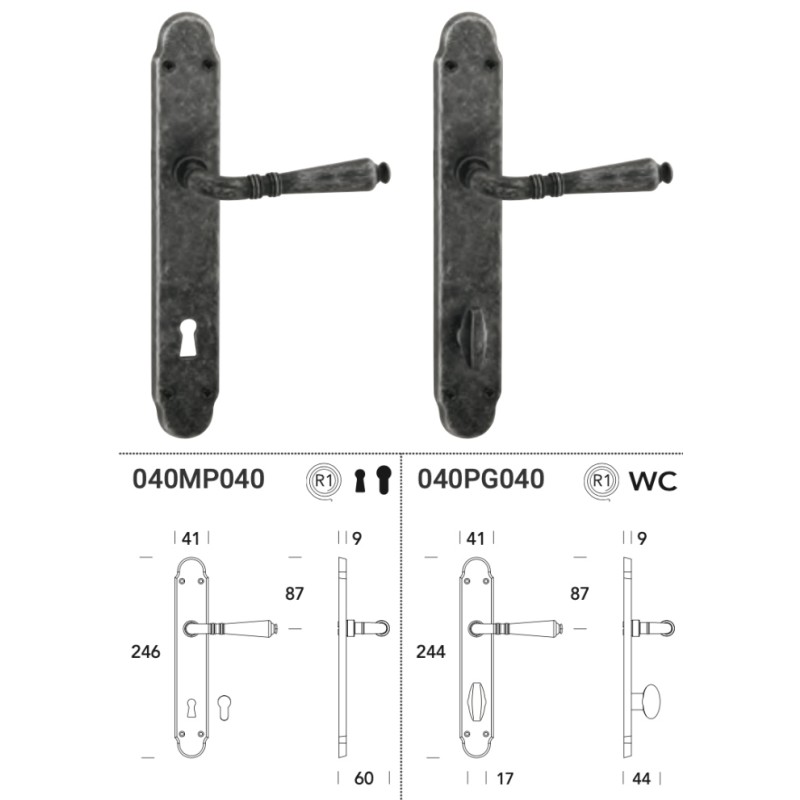 Vintage Door Handle on Plate with Visible Screws Ginevra Reguitti