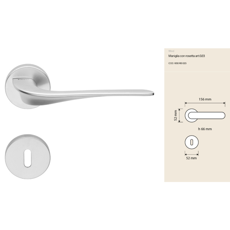 Wind Linea Calì Door Handle Modern Design Slim and Slender