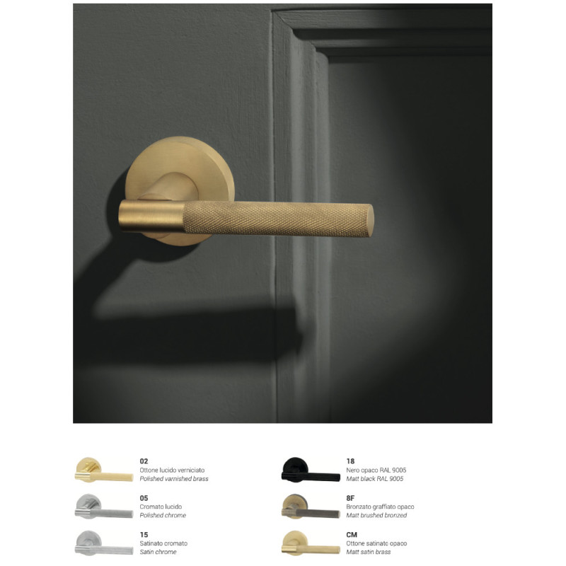 Zaira Reguitti Door Handle on Round Rosette Modern Design