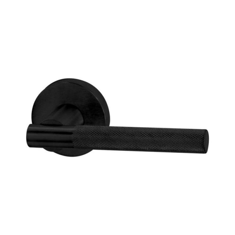 Zaira Reguitti Door Handle on Round Rosette Modern Design