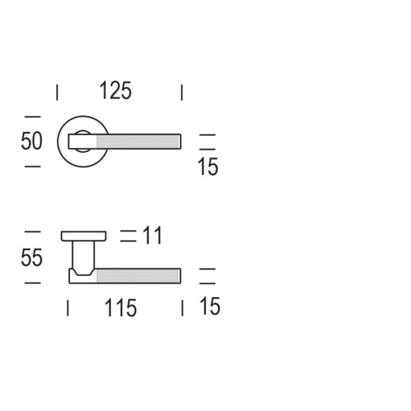Zaira Reguitti Door Handle on Round Rosette Modern Design