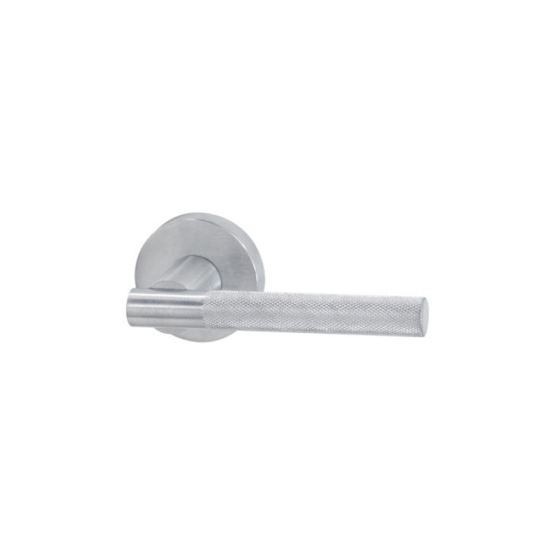Zaira Reguitti Door Handle on Round Rosette Modern Design