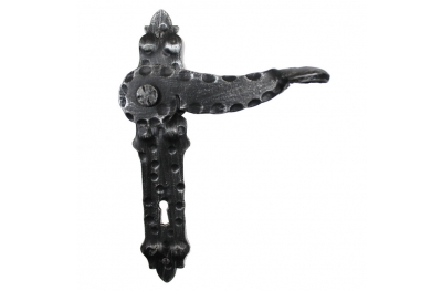 Handmade Wrought Iron Door Handle on Plate 2007 Lorenz Ferart