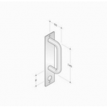 pba 2211 Fixed Pull Handle on Rectangular Plate in Stainless Steel