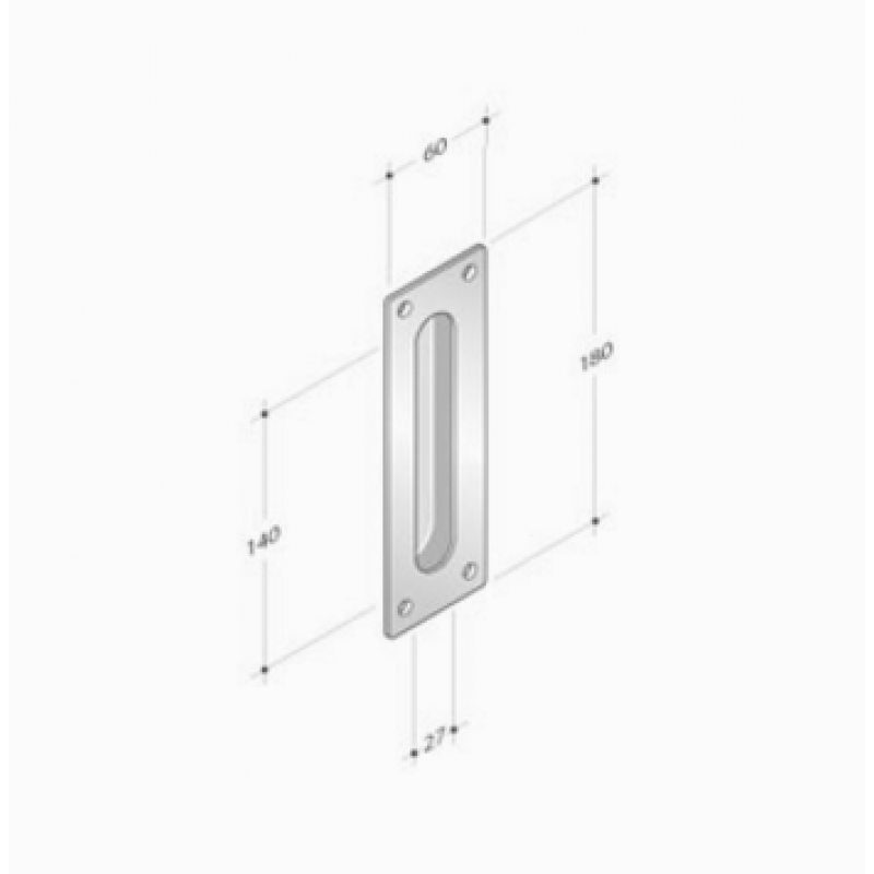 pba 2301 Handle in Stainless Steel AISI 316L for Sliding Doors