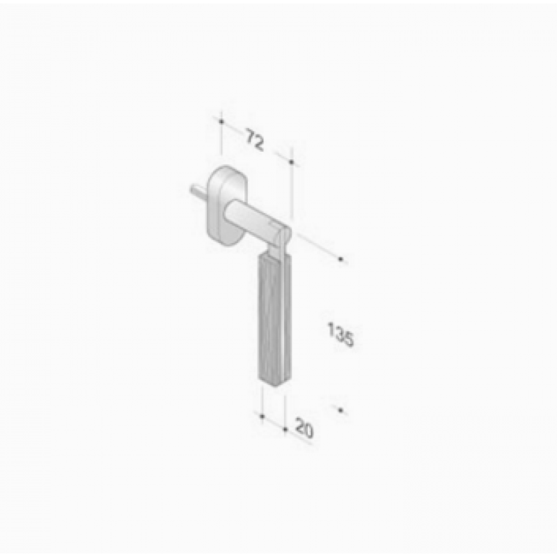 pba 2001.YOD.DK Handle for Windows in Wood and Stainless Steel AISI 316L
