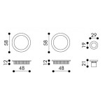 Handles for Sliding Doors Arieni 95/SF Blind Round Flush Pulls Ø58 mm