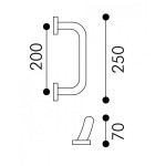 Curved Door Pull Handle Arieni 770/E Aba 250 mm Ø45 mm
