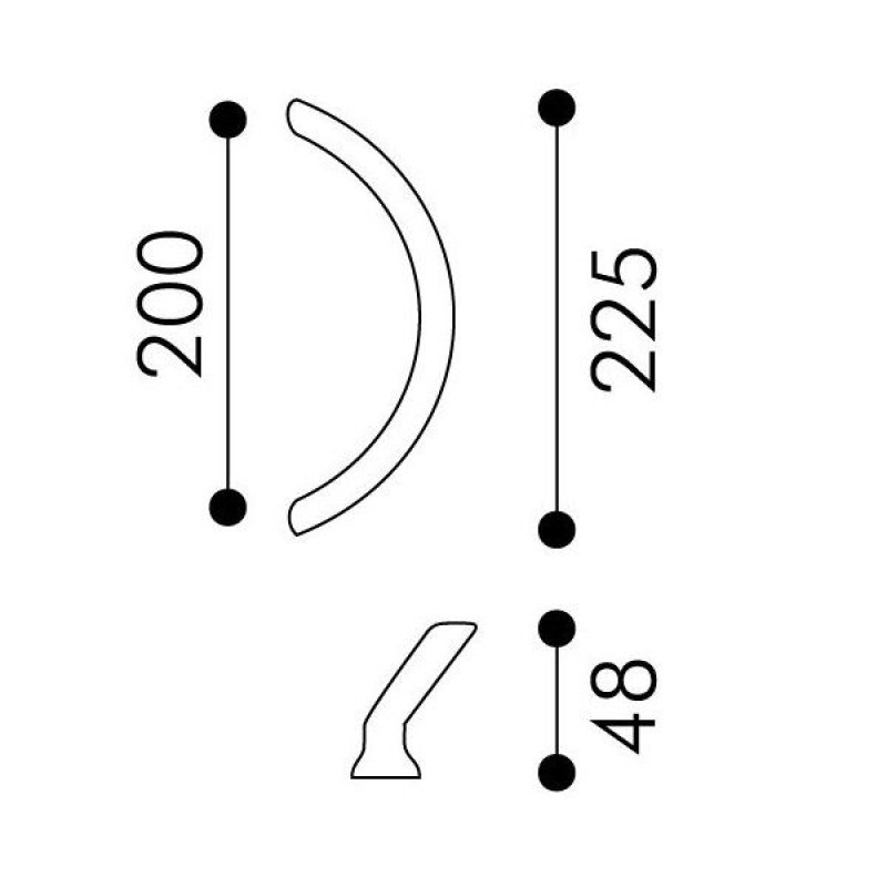 Arieni Sliding 980 Offset Door Pull Handle Without Roses