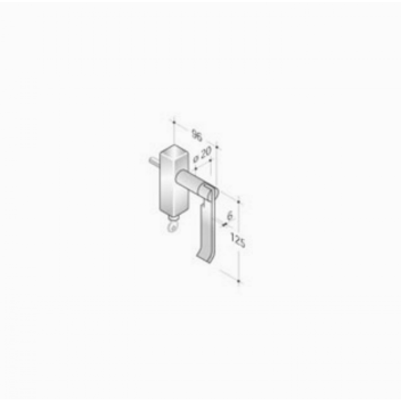pba 2022DK Window Handle in Stainless Steel AISI 316L