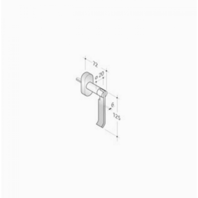 pba 2022DK Window Handle in Stainless Steel AISI 316L