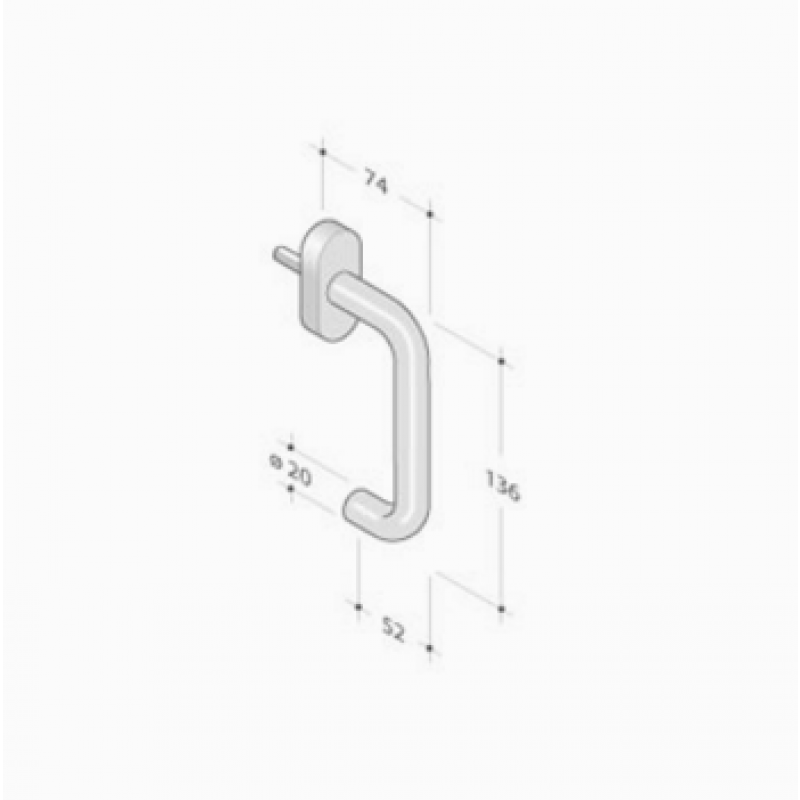 pba 2028B/DK Window Handle in Stainless Steel AISI 316L