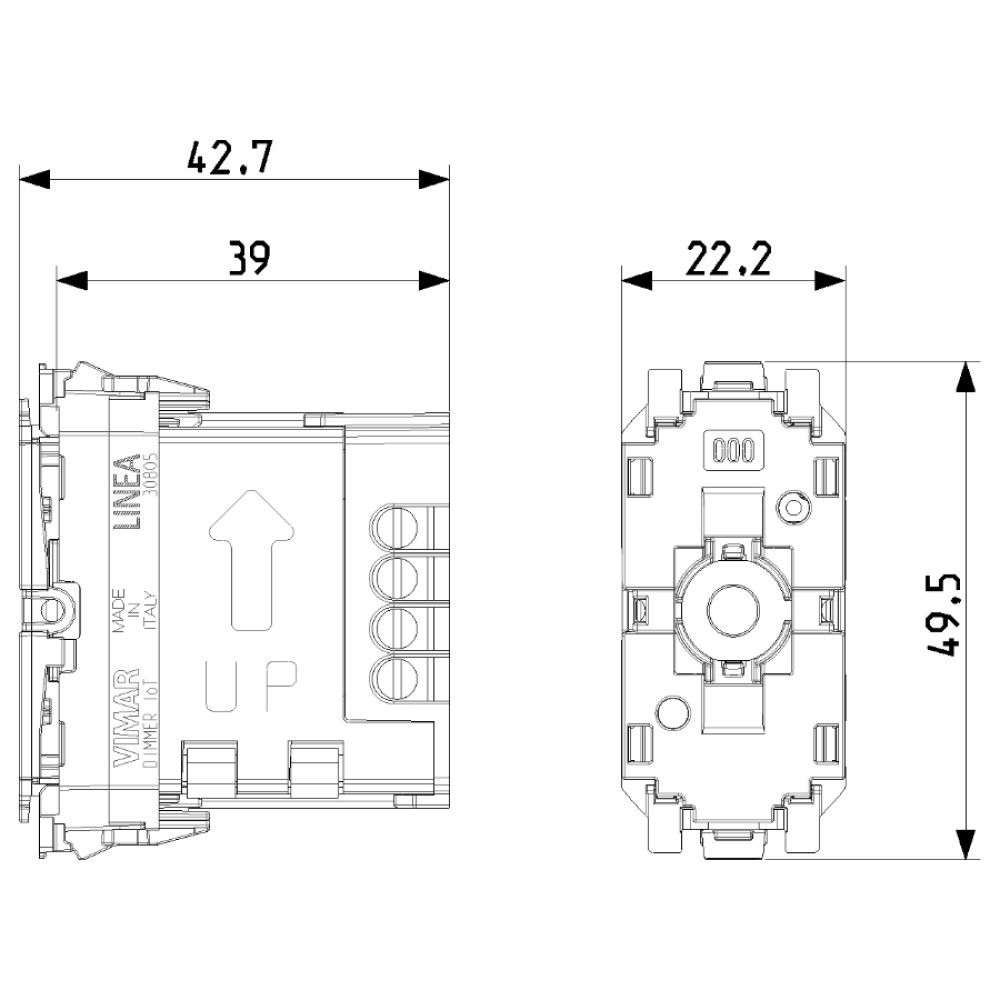 Connected Dimmer Mechanism VIMAR LINEA 30805