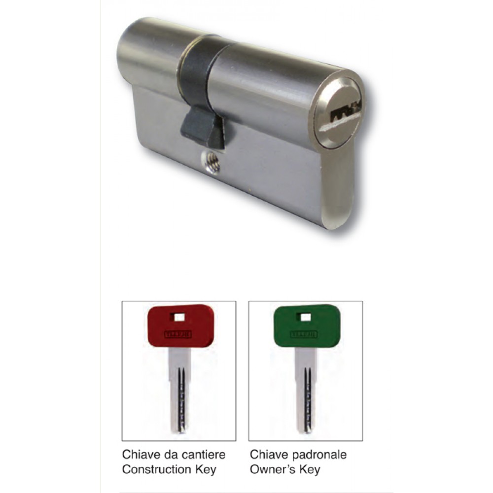 Half Cylinder 40mm with Construction and Owner's Key Satin-Chromed Brass IBFM