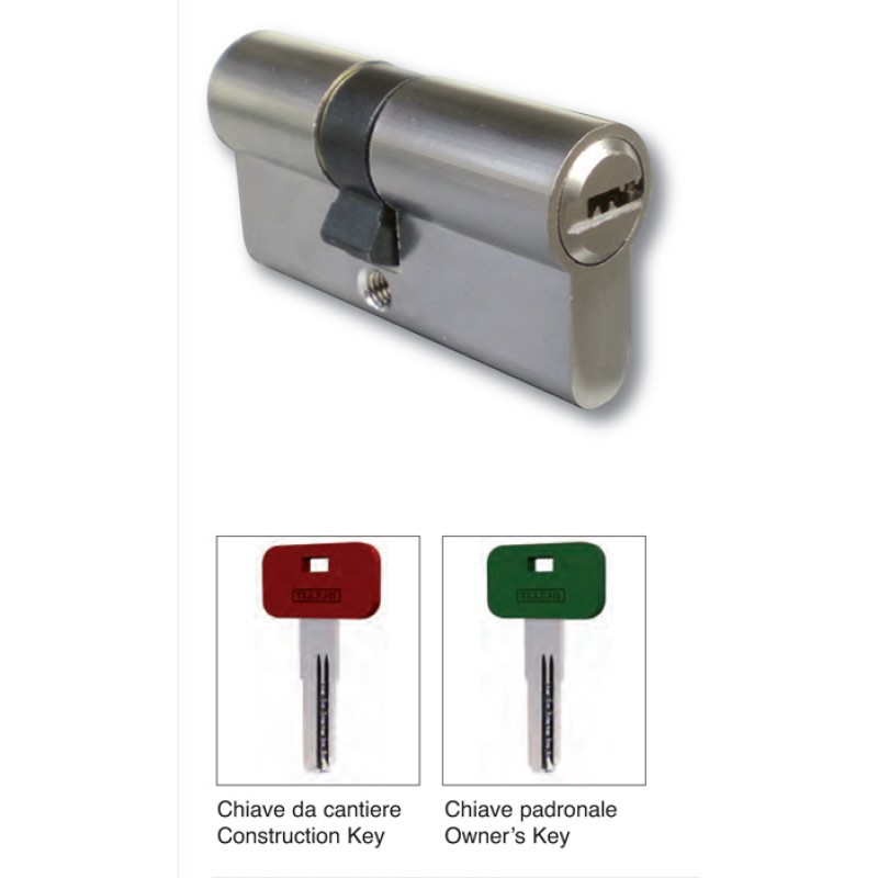 Half Cylinder 40mm with Construction and Owner's Key Satin-Chromed Brass IBFM