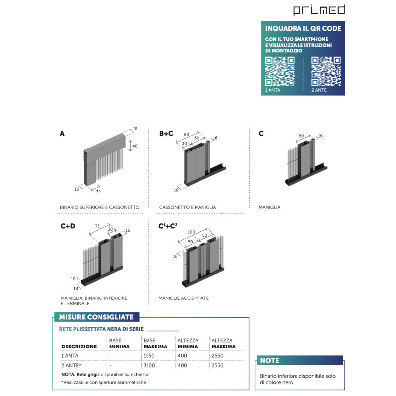 Minismart Primed Slim Pleated Mosquito Net Compact 18mm