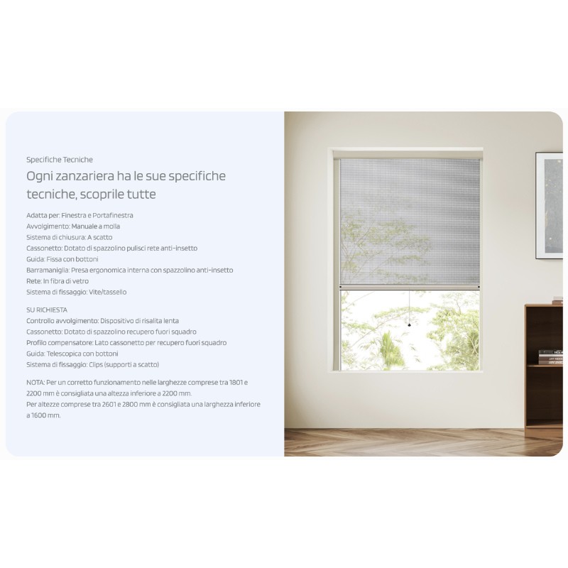 Mistral 50 Vertical Economical Mosquito Net with Spring Officine Rami