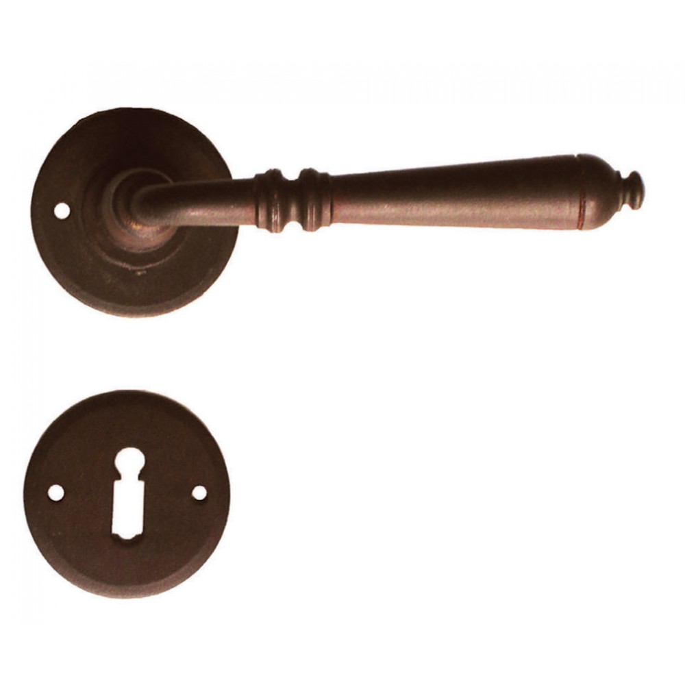 Round Moscow Galbusera Door Handle with Rosette and Escutcheon Plate