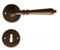 Round Moscow Galbusera Door Handle with Rosette and Escutcheon Plate