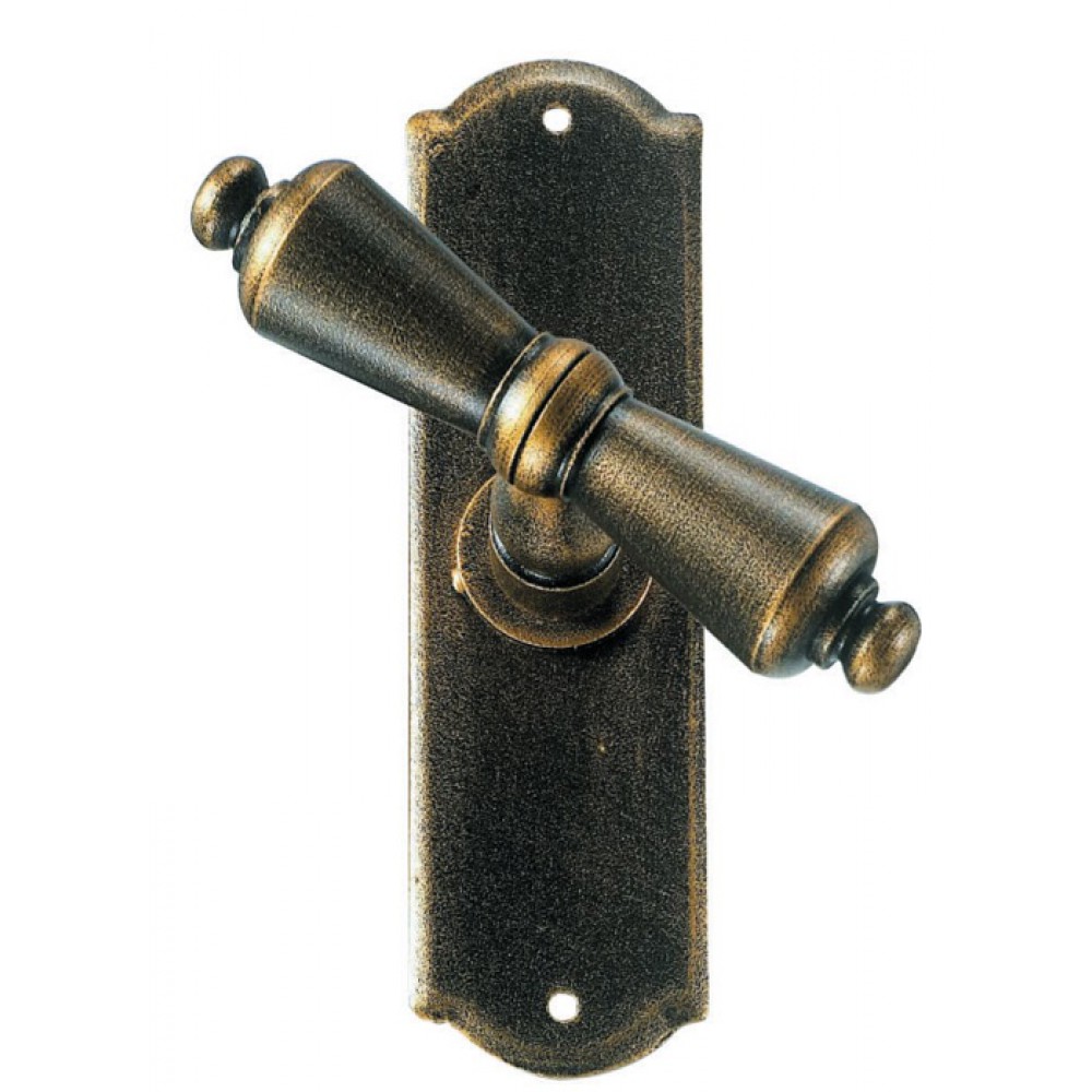 Oslo Galbusera Window Handle with Plate Wrought Iron