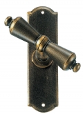 Oslo Galbusera Window Handle with Plate Wrought Iron