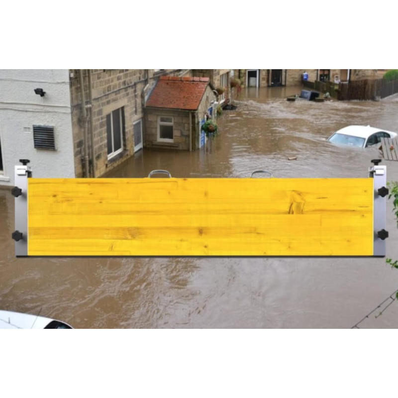 Economical Flood Barrier Kit in Wood and Aluminum Complete Set
