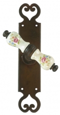 Paris Galbusera Iron Casement Window Handle Porcelain Grip