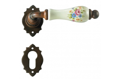 Paris Galbusera Door Handle with Rosette and Escutcheon Plate