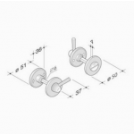 pba 2032 Pair of WC Bolts in Stainless Steel AISI 316L