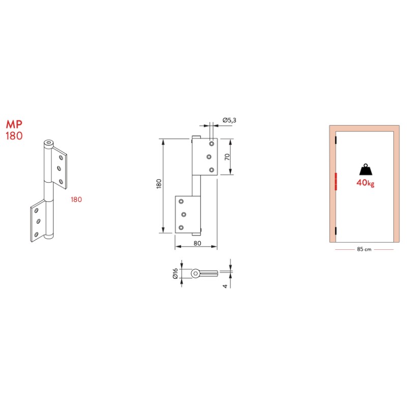 Spring Pin Justor MP 180 for Automatic Closing