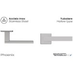 Phoenix Reguitti Inox Door Handle with Slim Square Rosette